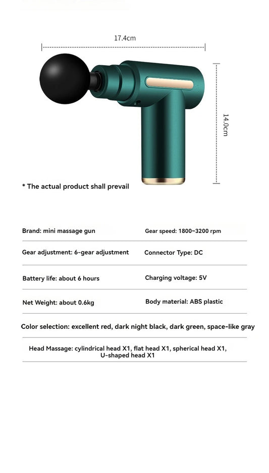 Mini Muscle Massage Gun Portable Body Massager Deep Handheld Percussion Massager For Whole Body